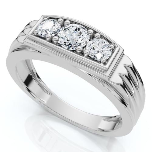 Pompeii 3/4ct Diamond Mens 14K White Gold Wedding Ring - Size 11.5