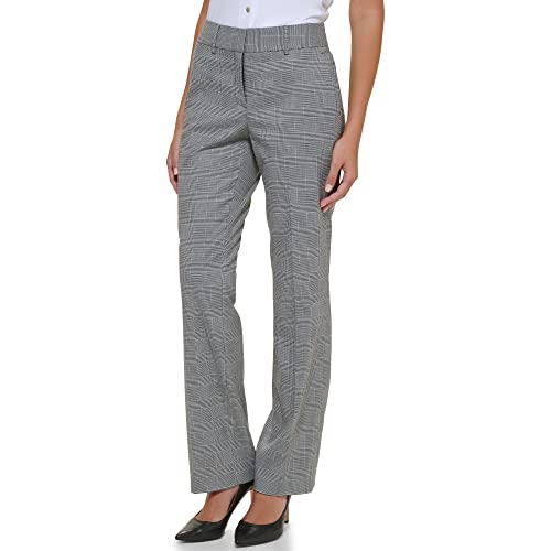 Tommy Hilfiger Glen Plaid Sutton Bootcut Pants Black/Ivory 10