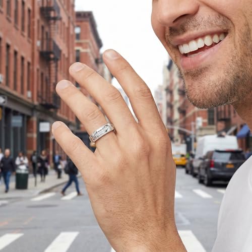 P3 POMPEII3 Pompeii 1/4ct Channel Set Diamond Ring 14K White Gold Mens Wedding Band - Size 12