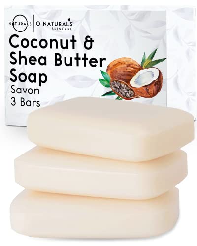 O NATURALS 3-Pack Organic Soap Bar 4oz each-100% Vegan Cold Process Body Wash Scented Premium Handmade Soap - Natural Soaps for Men Women, Face, Body - Coconut and Shea Butter - Mothers Day Gifts