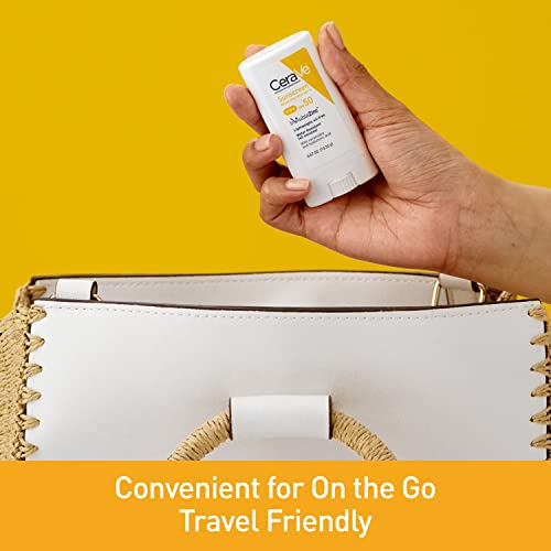 CeraVe Mineral Sunscreen Stick, SPF 50 Face Sunscreen, Travel Size, 0.47oz