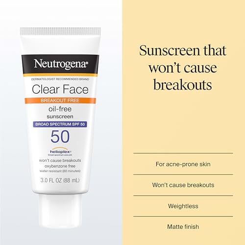 Neutrogena Clear Face Sunscreen Lotion SPF 50, 3 fl. oz
