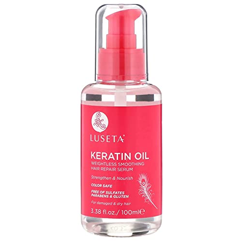 Luseta Keratin Hair Oil Serum for Dry Damaged Color Treated Hair 3.38 oz