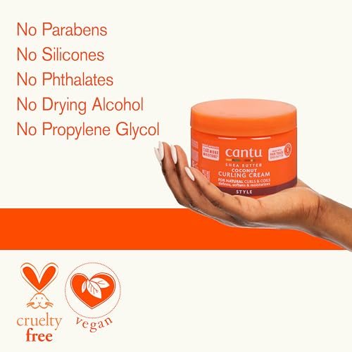 Cantu Coconut Curling Cream with Shea Butter for Natural Hair, 12 oz