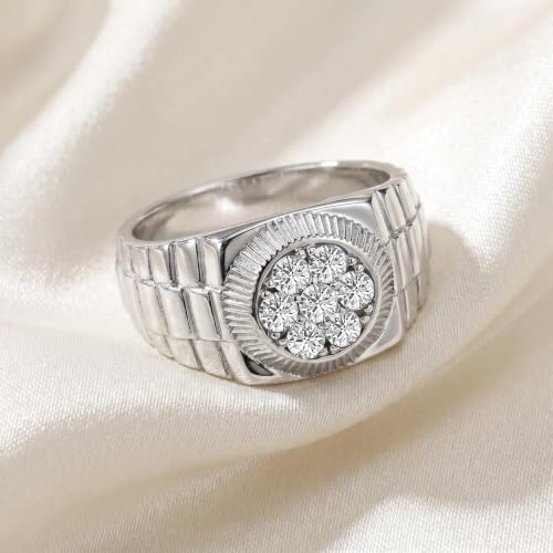 P3 POMPEII3 Pompeii Men's 3/4 Ct T.W. Diamond Ring 14k White Gold Lab Grown - Size 10 (GH,VS)