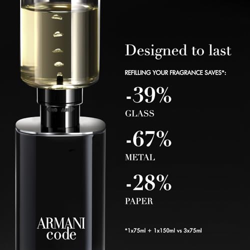 Armani Beauty – Code – Eau de Parfum – Cologne for Men – Fougère Ambery Spicy Men’s Fragrance – Green Mandarin, Nutmeg, Tonka Bean Notes - 2.5 Fl Oz