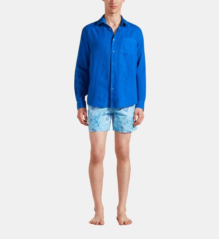 Vilebrequin Men Linen Shirt Solid, XL, Palace
