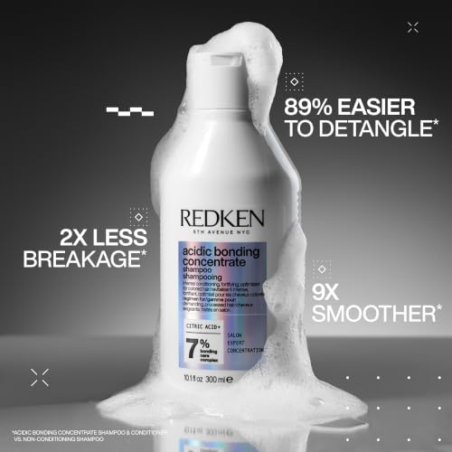 Redken Acidic Bonding Concentrate Shampoo – For Damaged Hair, 10.1 fl oz