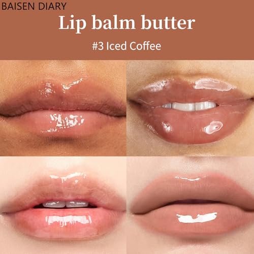 BAISEN DIARY 4 PCS Summer Special Lip Butter Balm - Ultra-Hydrating, Nourishing Lip Care with Natural Ingredients, Shea Butter & Olive Oil, Soothes & Softens Dry Lips (4PCS, 0.5 Fl Oz (Pack of 4))