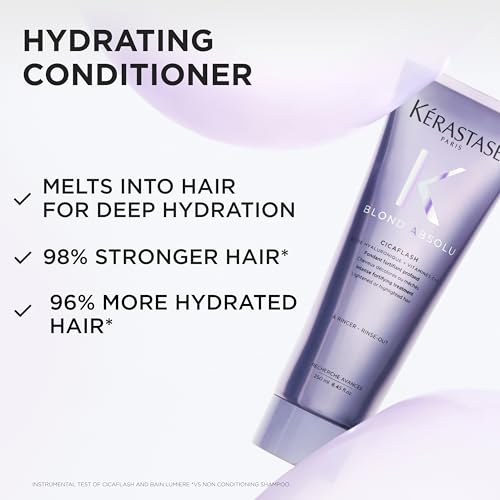 Kerastase Blond Absolu Cicaflash Hydrating Conditioner - Hair Repair For Bleached & Damaged Hair, Strengthens & Nourishes, With Hyaluronic Acid, Protects Against Breakage