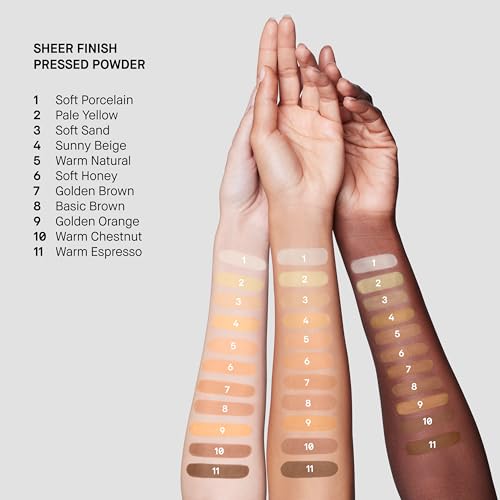 Bobbi Brown Sheer Finish Pressed Powder | Oil-Absorbing, Mattifying Setting Powder for All-Day Shine Control | Includes Puff, 0.32 Ounce, Sunny Beige