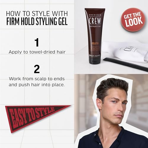 American Crew Men's Styling Gel, Firm Hold & High Shine, 33.8 fl oz