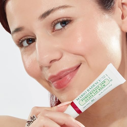 Mario Badescu Moisturizing Pomegranate & Guava Lip Balm for Dry Cracked Lips, Infused with Coconut Oil and Shea Butter, Ultra-Nourishing Lip Care Moisturizer for Soft, Smooth and Supple Lips, 0.35 Oz