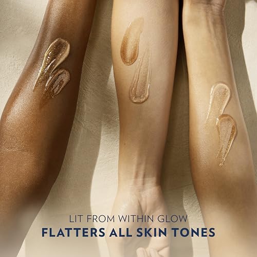 Vaseline Glazed and Glisten Golden Hour Body Gel Oil Glow Vanilla Cocoa Shimmering with Ultra-Hydrating Lipids and 100% Pure Cocoa Butter, 6.8 Oz