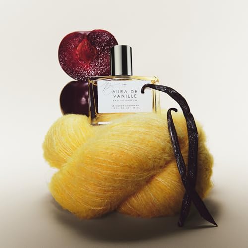 Le Monde Gourmand Aura de Vanille Eau de Parfum Spray Perfume for Women, Toni Bravo, Vanilla Milk, Plum & Cashmere Woods Scent, 1 fl oz (30 ml)