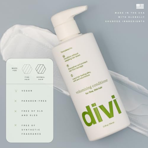 divi Volumizing Conditioner for Fine, Thin Hair with Rice Protein | 12 fl oz