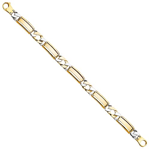 14k REAL Two Tone Gold Men's Bracelet - 8"