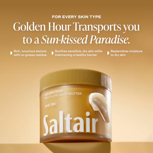 Saltair Multi-Lipid Body Butter | Golden Hour Ceramide Cream | 10 oz