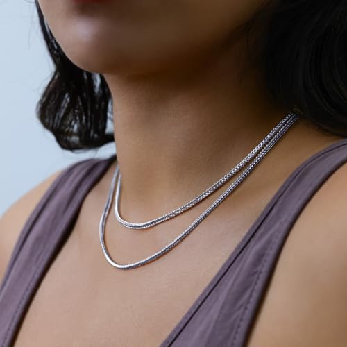 Nuragold 10K Real White Gold 2.5mm Franco Square Box Wheat Chain Necklace - 22"