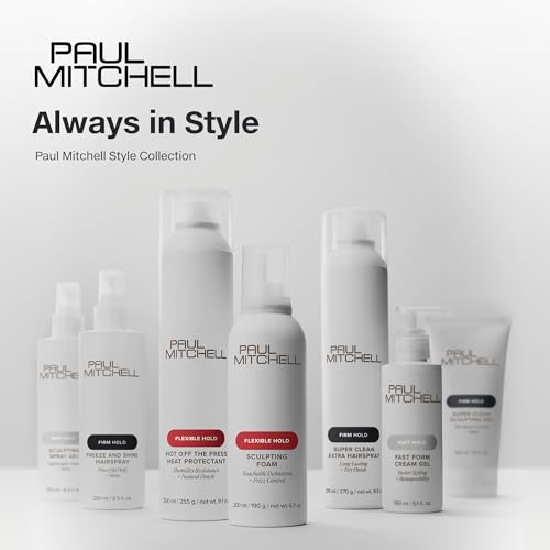 Paul Mitchell Fast Drying Sculpting Hairspray, Flexible Hold, Buildable Body + Shine, For All Hair Types, 8.5 fl oz