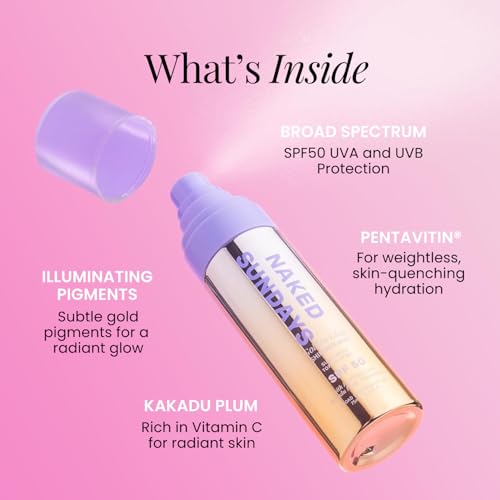 Naked Sundays SPF 50 Shimmer Sunscreen Setting Mist Golden Glow, 75ml