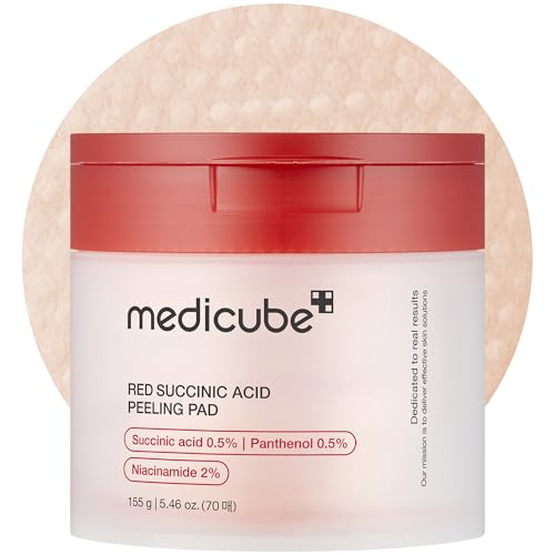 medicube Toner Pads Red Succinic Acid Panthenol Pad for Facial Peeling