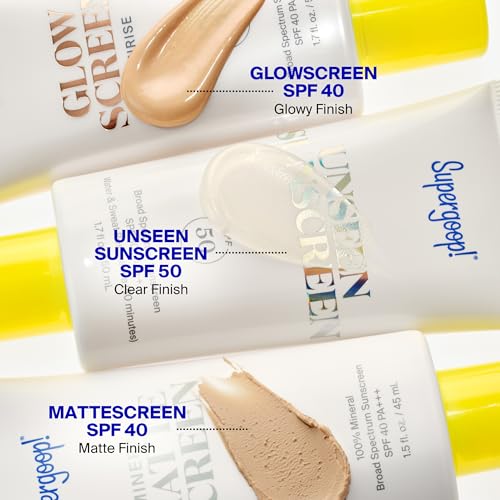 Supergoop! Unseen Sunscreen - SPF 50 - Clear & Invisible Face Sunscreen + Broad Spectrum + Makeup-Gripping Primer - Weightless, Scentless, Oil Free - For All Skin Types & Tones - 1.7 fl oz