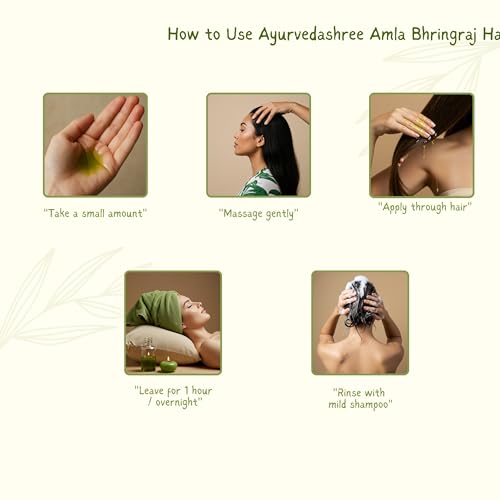 AYURVEDASHREE Hair Oil, 200 ml with Amla , Bhringraj , Brahmi , Methi , Shikakai , Neem , Henna , Pine , Clove , Eucalyptus & Citronella Oil