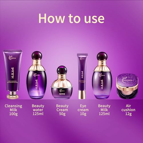 Ganoderma Lucidum Skincare Set - Face Care Kit with Collagen,Niacinamide, Hyaluronic Acid - Anti aging & Firming Skin, Face Care Gift Set for Women Include Toner, Serum, Lotion, Eye Cream, Face Cream