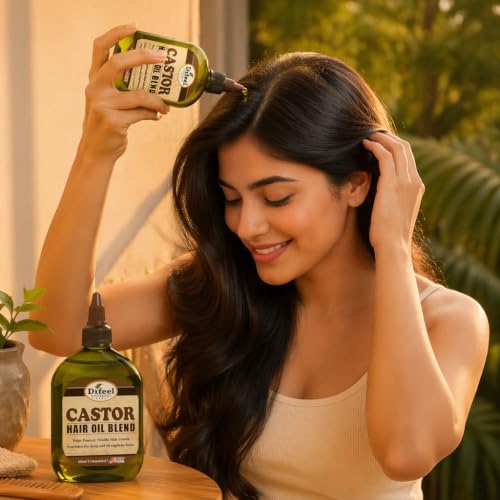 Difeel Mega Care Castor Hair Oil Blend - Travel Size 7.1 Ounce (PACK OF 3)