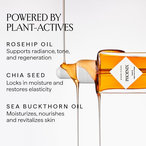 HERBIVORE Phoenix Rosehip Face Oil | Anti-Aging & Hydrating, CoQ10, 1.7 oz