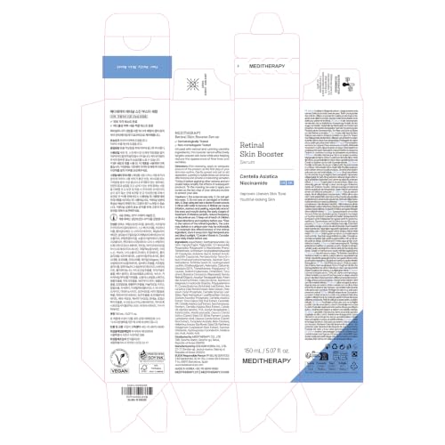 MEDITHERAPY Retinal Skin Booster Serum 5.07 fl oz | Retinaldehyde, Niacinamide, Cica | Korean Hydrating Face & Body Serum for Dull, Uneven Skin, All Skin Types, K-Beauty