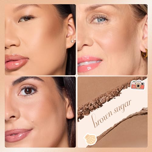 tarte macaron sculpt & bronze duo – 2-in-1 Cream + Baked Powder Bronzer, Contour Powder Face Makeup, Peptides and Hyaluronic Acid Hydrates & Plumps, vegan & cruelty-free, full size, brown sugar