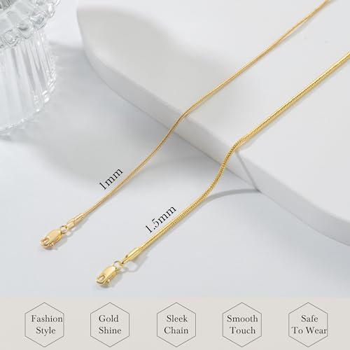 Luxcuty 14K Gold Necklaces for Women 14K Gold Chain for Women