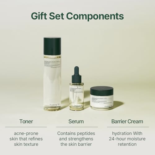 Pyunkang Yul PKY Calming Trial Gift Set, Exfoliating Toner, Soothing Serum, and Facial Skin Hydrating Cream, Vegan, Korean Skincare (3-item set)