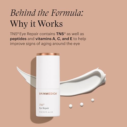 SkinMedica TNS Eye Repair - Hydrating Under Eye Moisturizer - Helps Improve the Look of Dark Circles & Wrinkles - Peptide & Vitamin-Infused Formula for Smoother, Radiant Look (0.5 Oz)