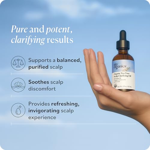 Sky Organics Tea Tree Scalp Clarifying Oil 2 fl oz, USDA Organic