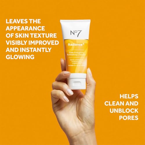 No7 Radiance Trio Gift Set - Includes Radiance+ Brightening Vitamin C Face Moisturizer, 15% Vitamin C Facial Serum, and Daily Energizing Exfoliating Face Wash (3 pieces)