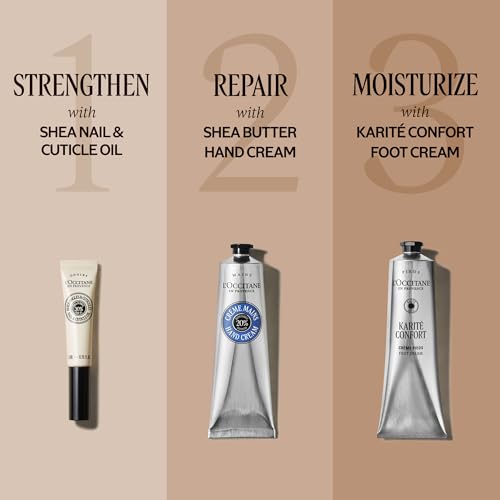 L'OCCITANE 15% Organic Shea Butter Foot Cream, Moisturizes, Soothes & Softens Feet, Repairs Cracked & Dry Heels, Fast Absorbing, Non-Greasy, Vegan, 5.3 oz