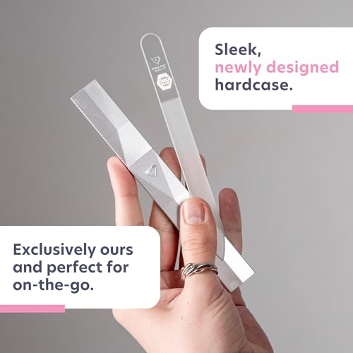 Bona Fide Beauty Czech Glass Nail File (Clear Color) with Silver Hardcase