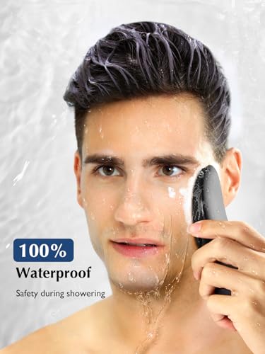 COSLUS JMY05 Silicone Face Scrubber Facial Cleansing Brush, Heat Eye Care