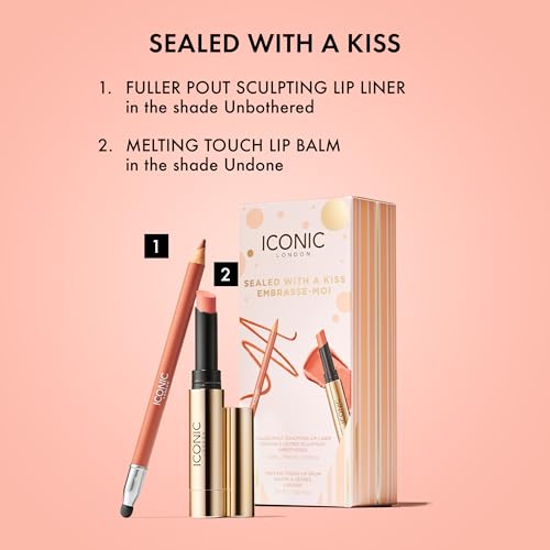 ICONIC LONDON Sealed with a Kiss Gift Set | Includes Melting Touch Lip Balm (Undone) and Fuller Pout Sculpting