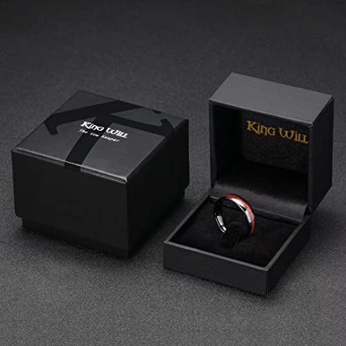 King Will Men'S Ceramic Ring 6mm Black Maple Size99