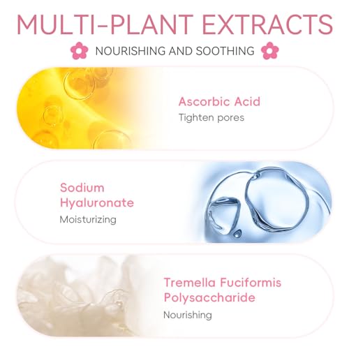 Skincare Set Sakura Teen Girls Gifts Christmas Birthday - Skin Care Set for girls Ages 8-12 - Hydrating Skincare for Teens 10-12 - Travel Size Facial Kit for Women with Cleanser,Bunny Headband（5pcs）