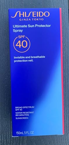 Shiseido Ultimate Sun Protector Spray - 150 mL - Invisible Broad-Spectrum SPF 40 Sunscreen Spray for Face & Body - Lightweight Formula - All Skin Types - Free of Oxybenzone & Octinoxate