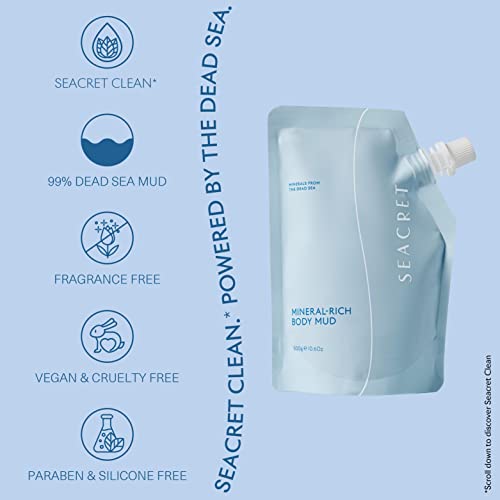 SEACRET Dead Sea Mud - Mineral Rich Body Mud Treatment (Concentration of 99%) Removes Excess Oil and Dead Skin Cells (10.6 oz.) (Pack of 2)