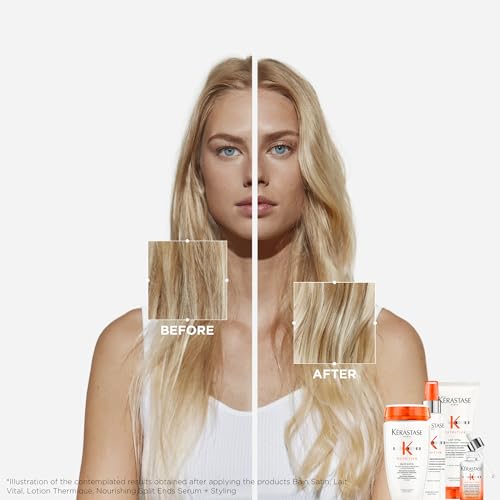 KÉRASTASE Nutritive Gentle Hydrating Shampoo for Dry Hair - Nourishing Protein Formula with Niacinamide, Moisturises, Softness and Restores Thickness and Shine, Bain Satin, 8.5 Fl Oz