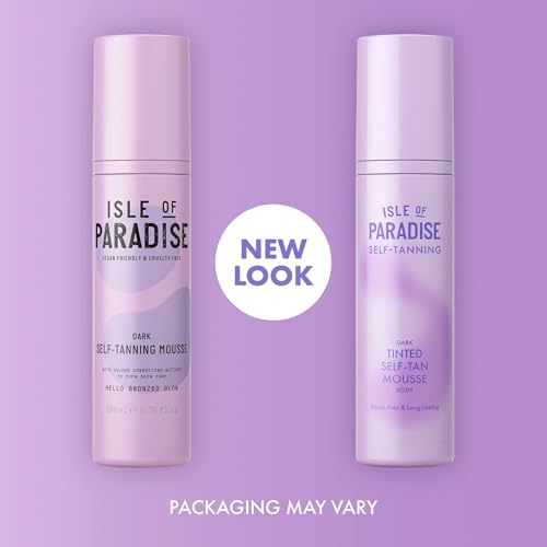 Isle of Paradise Tinted Self Tanning Mousse, Dark, Streak-Free Self Tanner Mousse, Natural-Looking & Lasts Up to 7 Days, Vegan & Cruelty-Free Sunless Tanning Foam, 6.76 fl oz