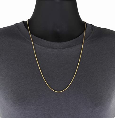 Nuragold 14k Real Yellow Gold Rope Chain 4mm Solid Diamond Cut Men Necklace - 22"