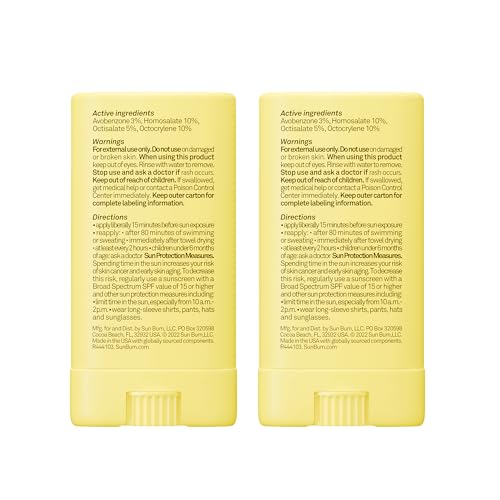 Sun Bum Kids SPF 50 Clear Sunscreen Face Stick | Wet or Dry Application | Hawaii 104 Act Compliant (Octinoxate & Oxybenzone Free) Broad Spectrum UVA/UVB Sunscreen | 0.53 oz (Pack of 2)